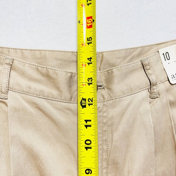 a.n.a. Women's Highest-Rise Tapered Leg Neutral Color Pleated Pants Size 10 NWT - Picture 9 of 11